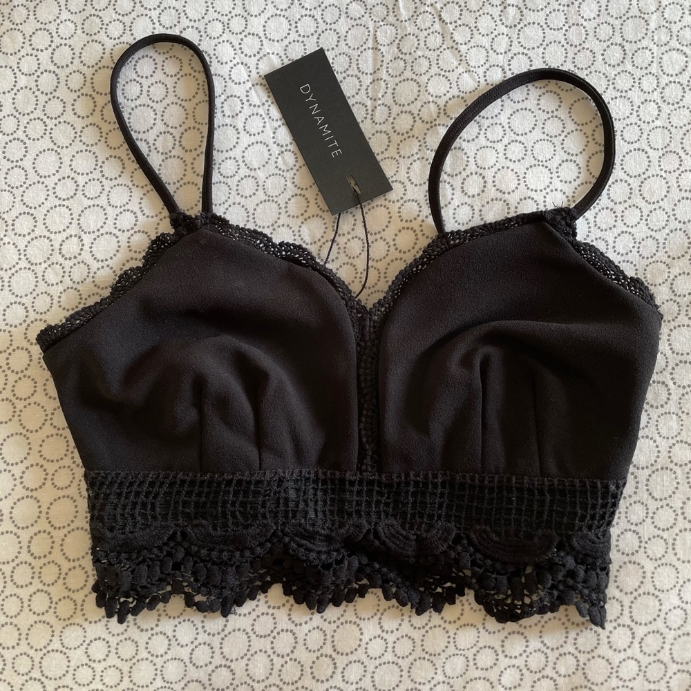 Dynamite crochet edge crop tank